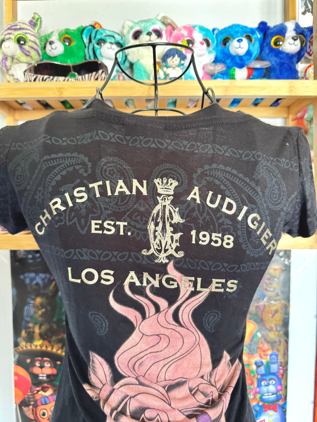 y2k vintage graphic fitted vneck tshirt mcbling