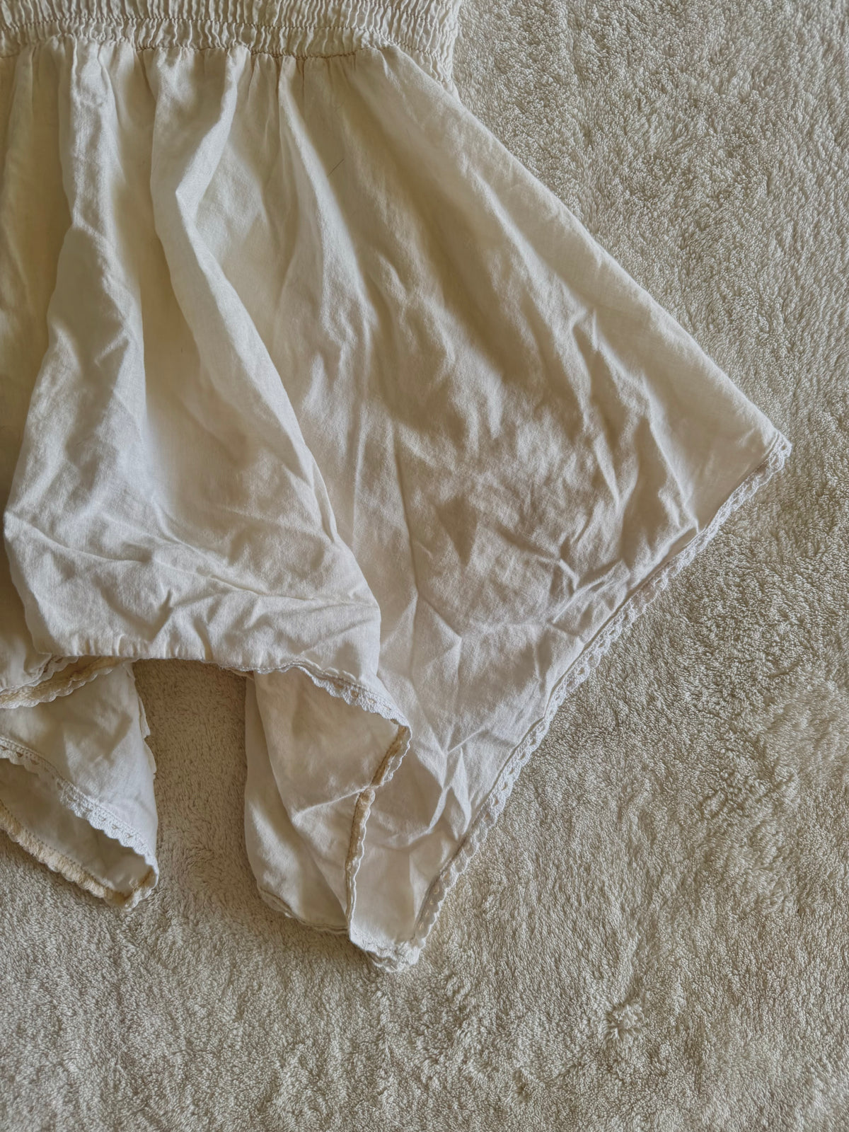 y2k vintage white floaty fairy hem babydoll cami top