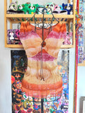 y2k vintage mesh fitted ombre sleeveless vest top with keyhole cutout and tassels