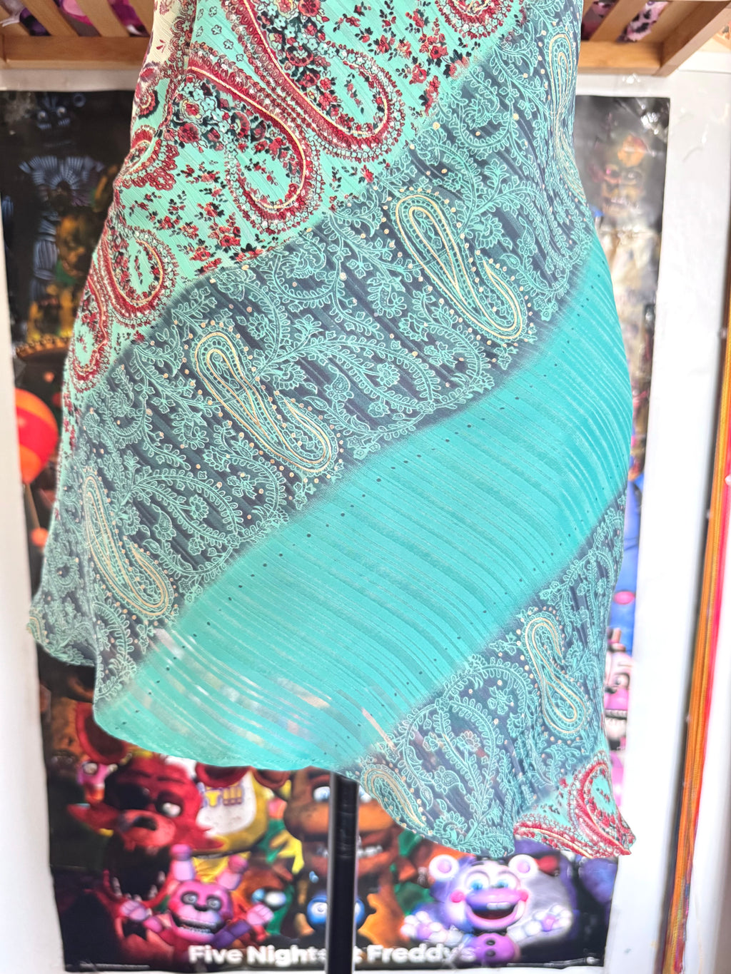 y2k vintage asymmetrical paisley print fitted cami top fairy mermaid