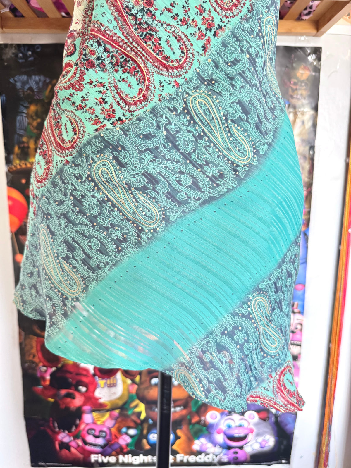 y2k vintage asymmetrical paisley print fitted cami top fairy mermaid