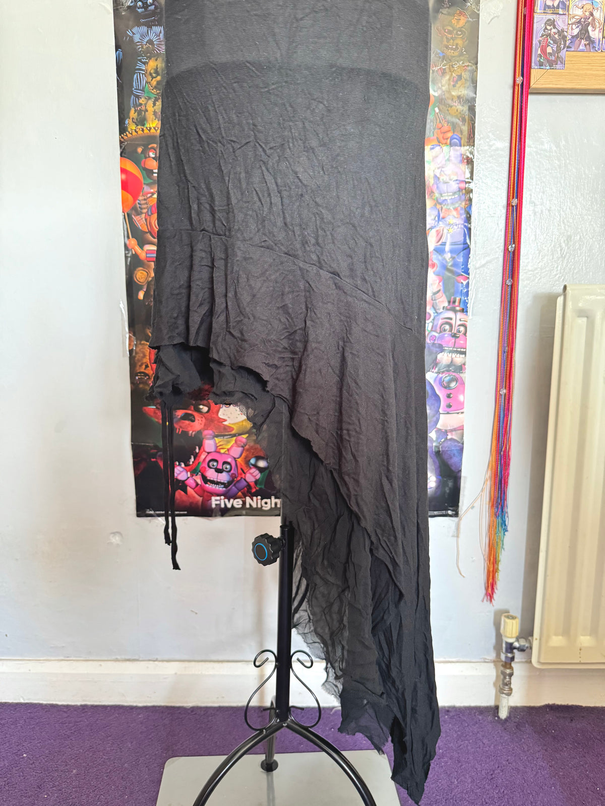 y2k vintage cotton and silk blend asymmetrical halterneck beaded dress