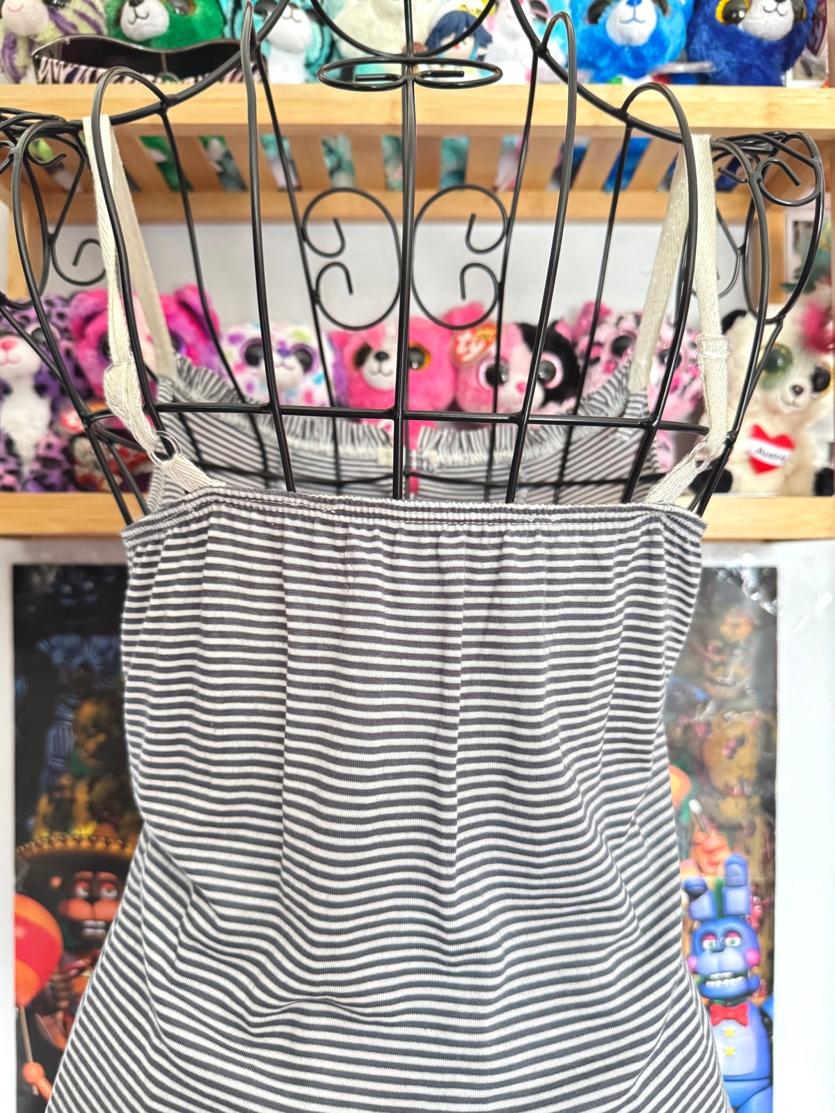 y2k vintage striped pattern ruffle tiered mini dress sailor vibes