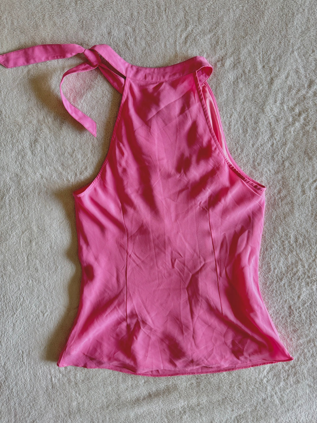 y2k vintage pink fitted sleeveless vest top with floral embroidery