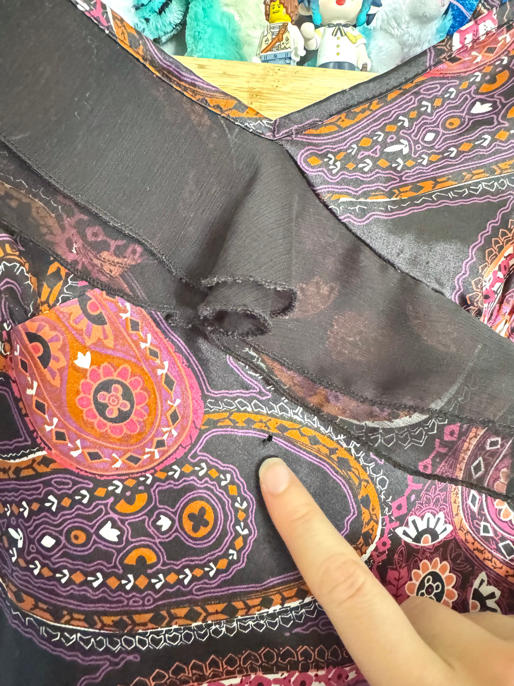 y2k vintage paisley print dragonfruit asymmetrical hem cami top