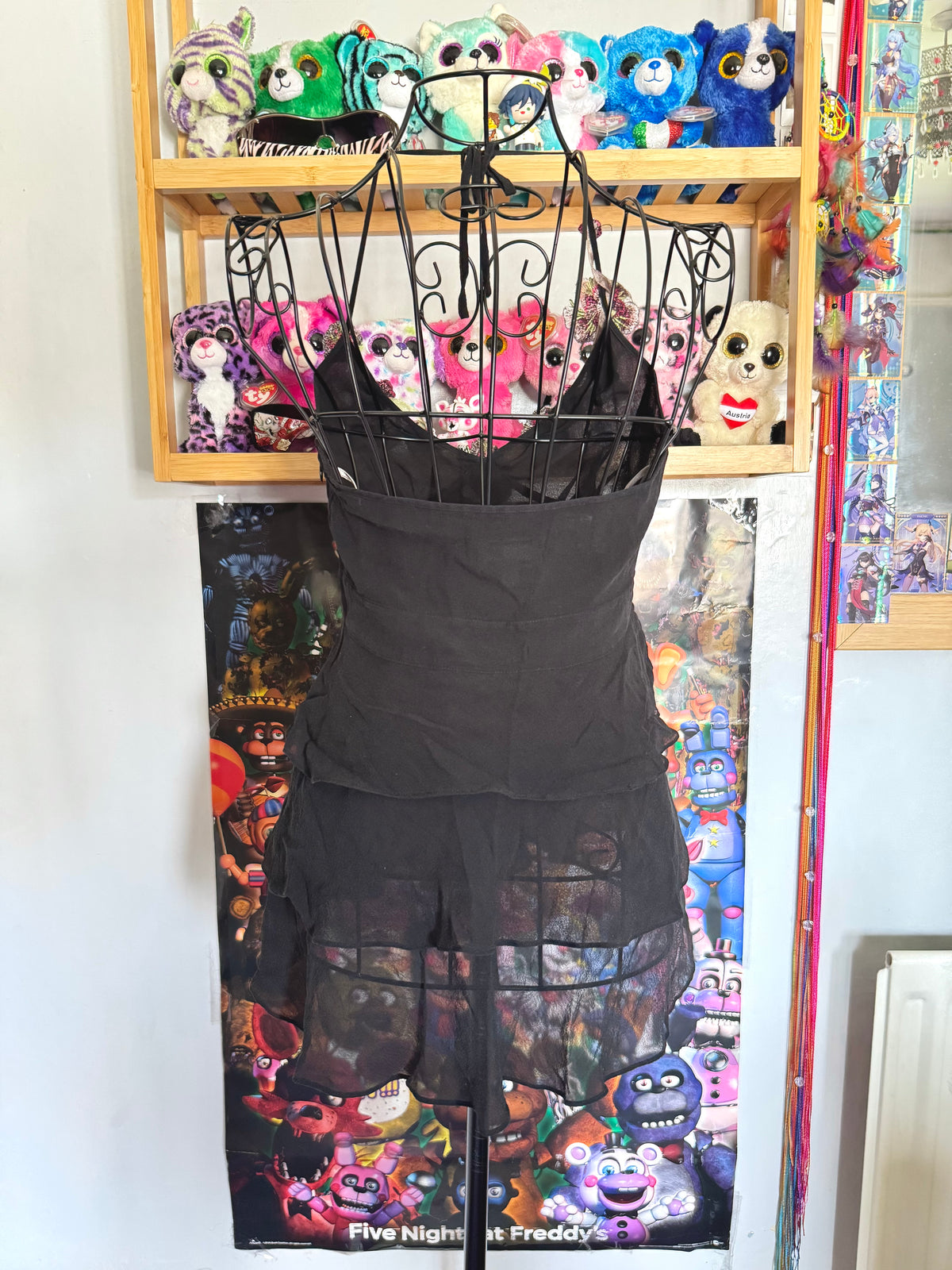 y2k vintage stunning silk ruffle tiered floral halterneck cami top