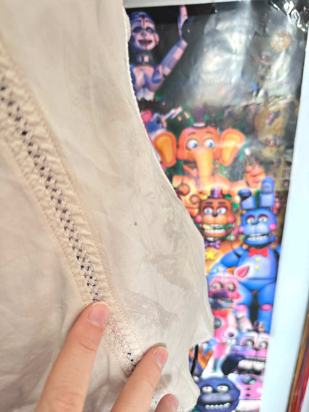 y2k vintage cream babydoll cap sleeve top