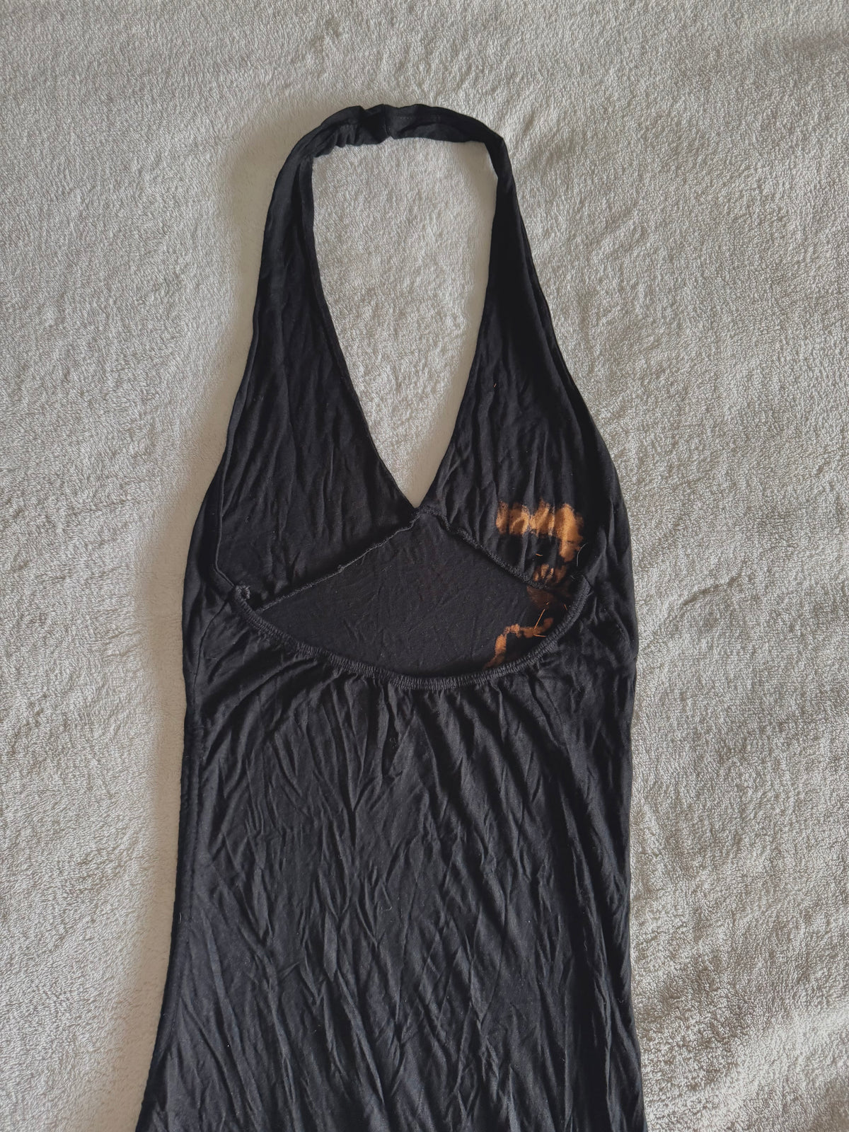 y2k vintage cotton and silk blend asymmetrical halterneck beaded dress