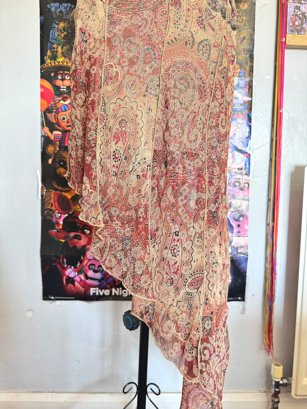 y2k vintage earthy fairy asymmetrical hem midaxi dress with glittery shimmer
