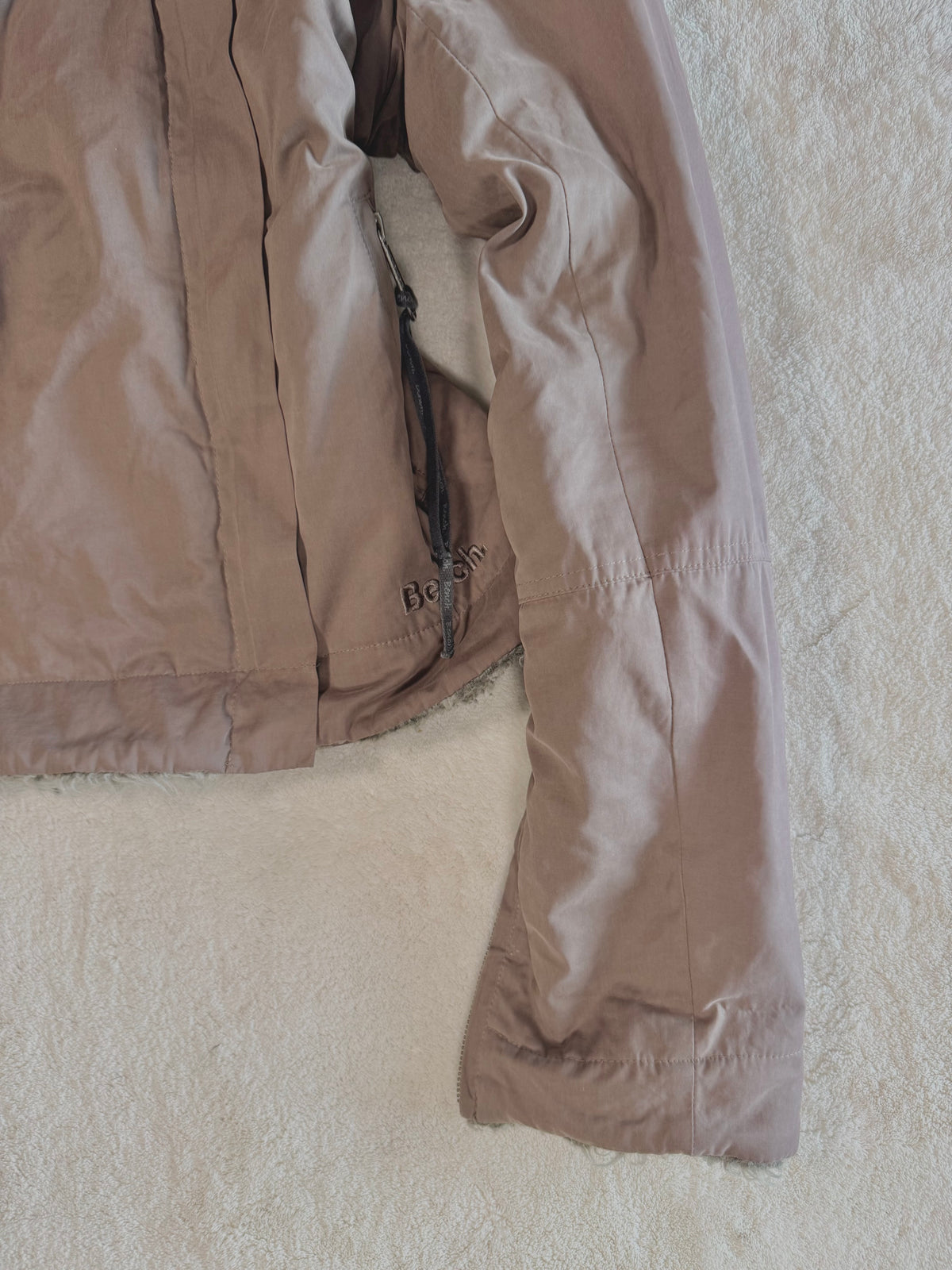 y2k vintage chocolate brown fitted faux fur lined zip up jacket