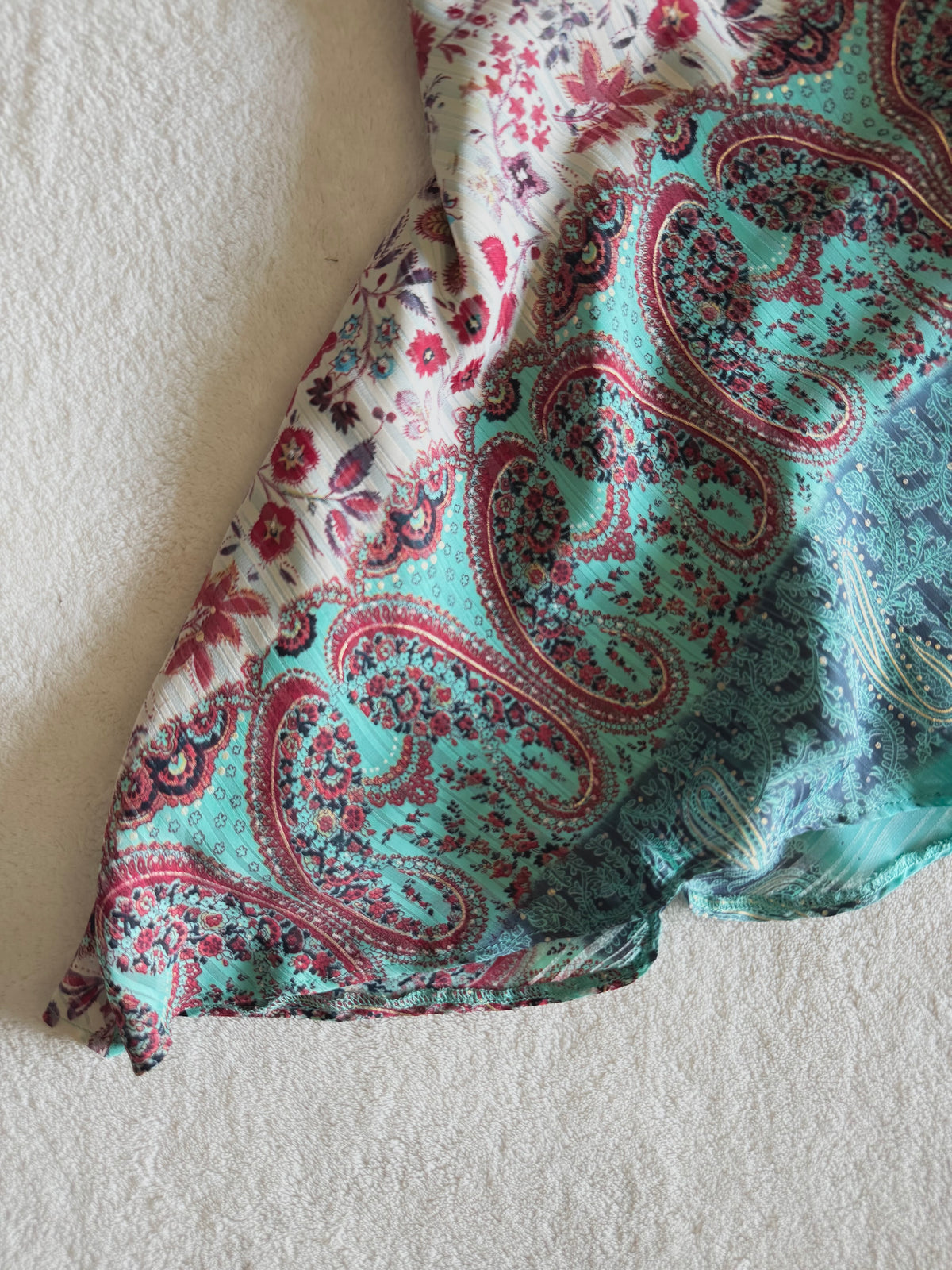 y2k vintage asymmetrical paisley print fitted cami top fairy mermaid