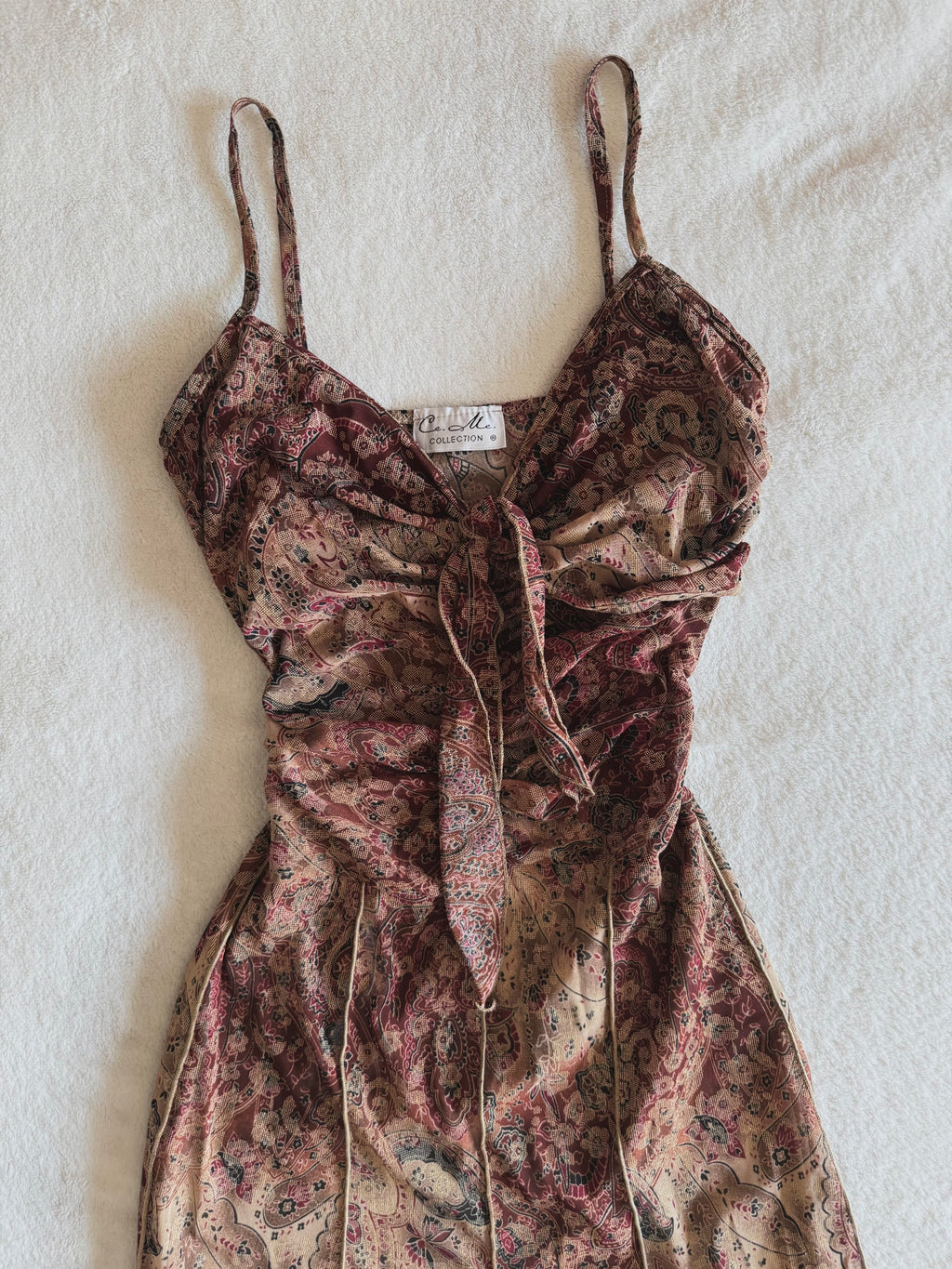 y2k vintage earthy fairy asymmetrical hem midaxi dress with glittery shimmer