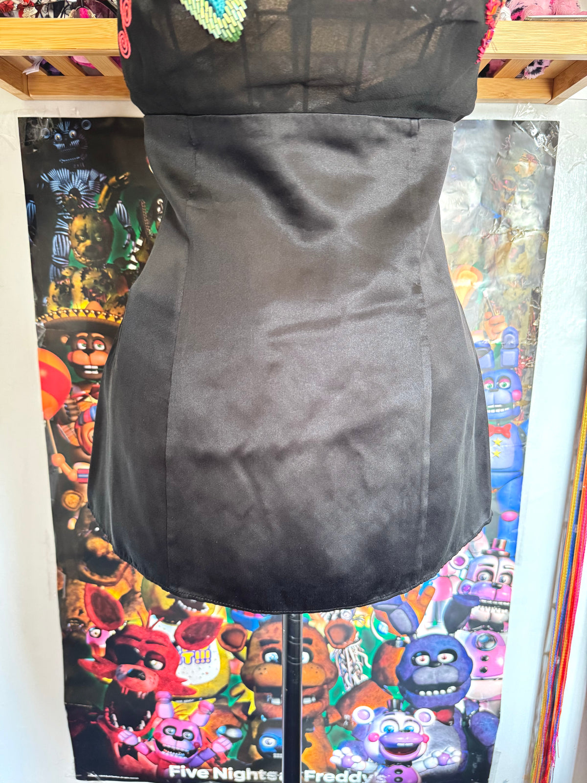 y2k vintage silk fitted cowl neck halter top with beading embellishments