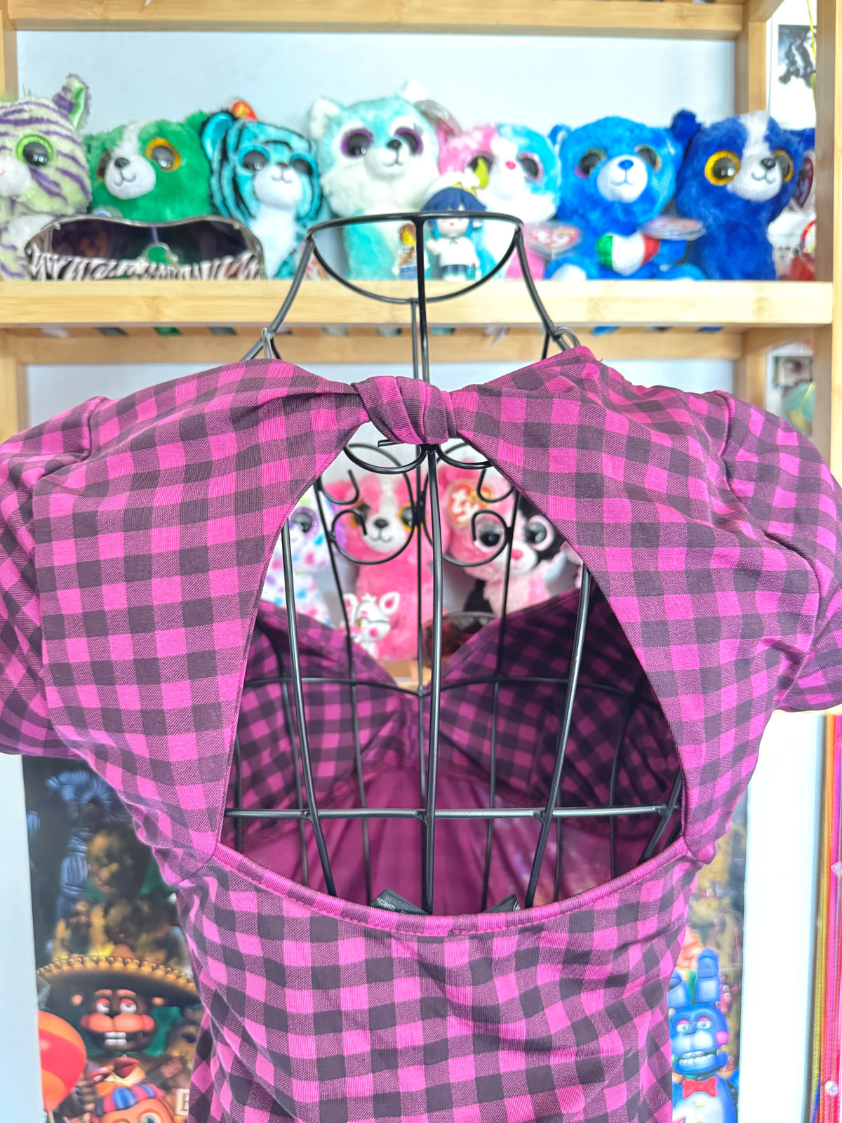 y2k vintage checkered fitted sweetheart cap sleeve top monster high vibes