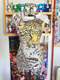 y2k vintage graphic leopard print sheer fitted tee affliction