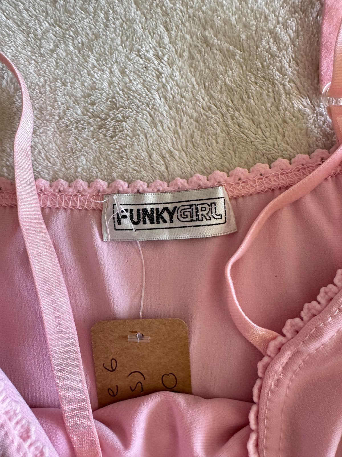 y2k vintage baby pink asymmetrical fairy hem ruched beaded cami top