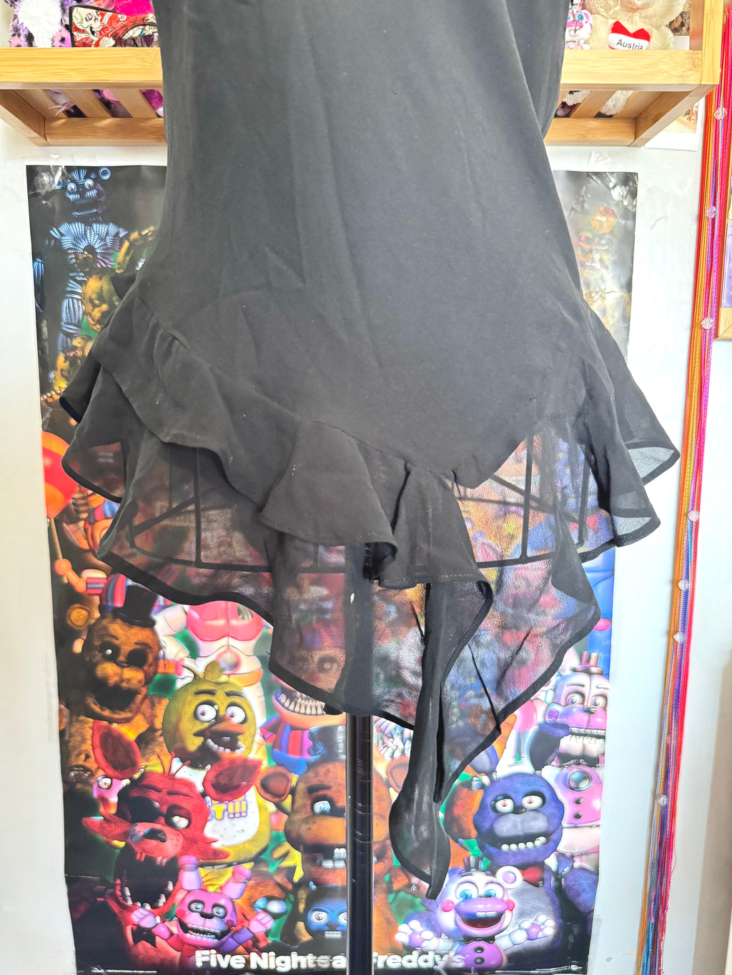 y2k vintage black silk fitted asymmetrical fairy hem cami top