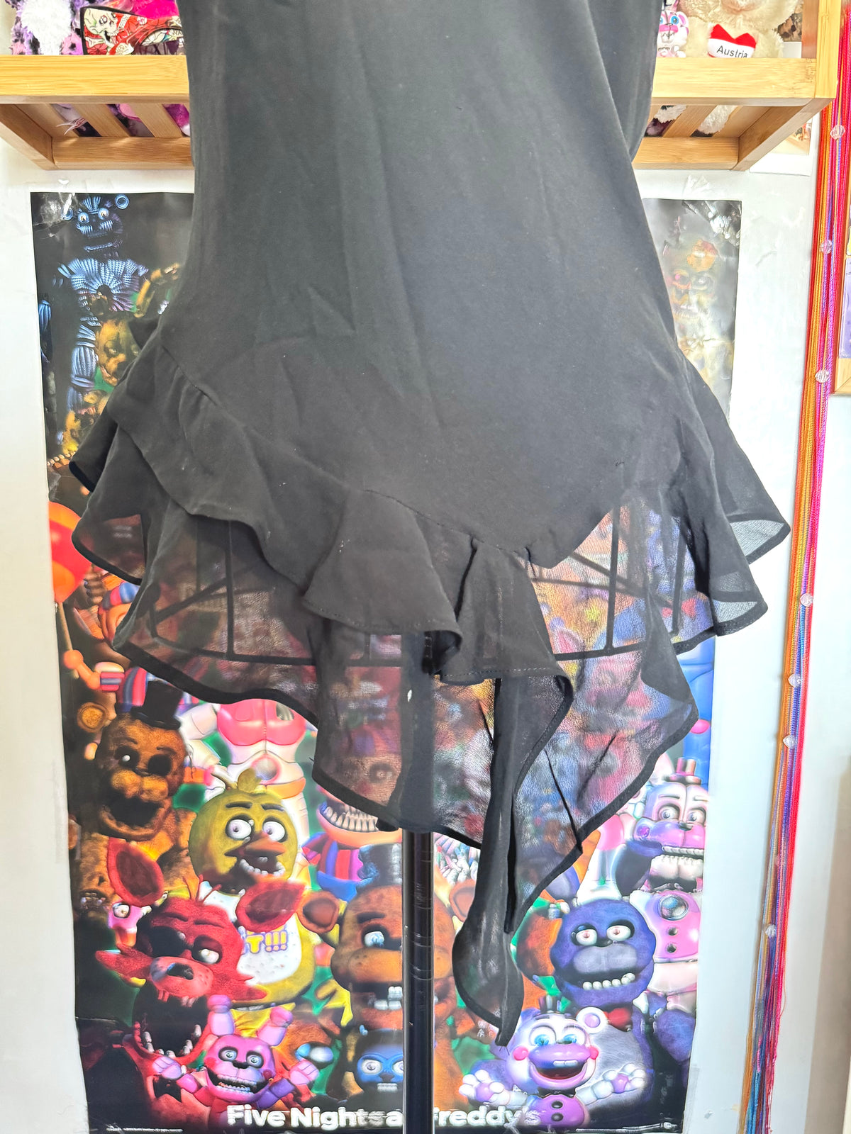 y2k vintage black silk fitted asymmetrical fairy hem cami top