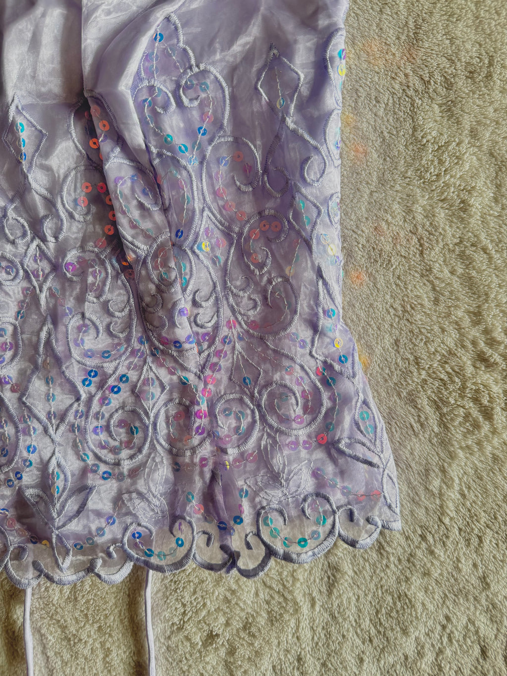 y2k vintage lilac purple lace back cropped and fitted corset top with sequins embellished
