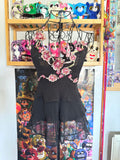 y2k vintage stunning silk ruffle tiered floral halterneck cami top