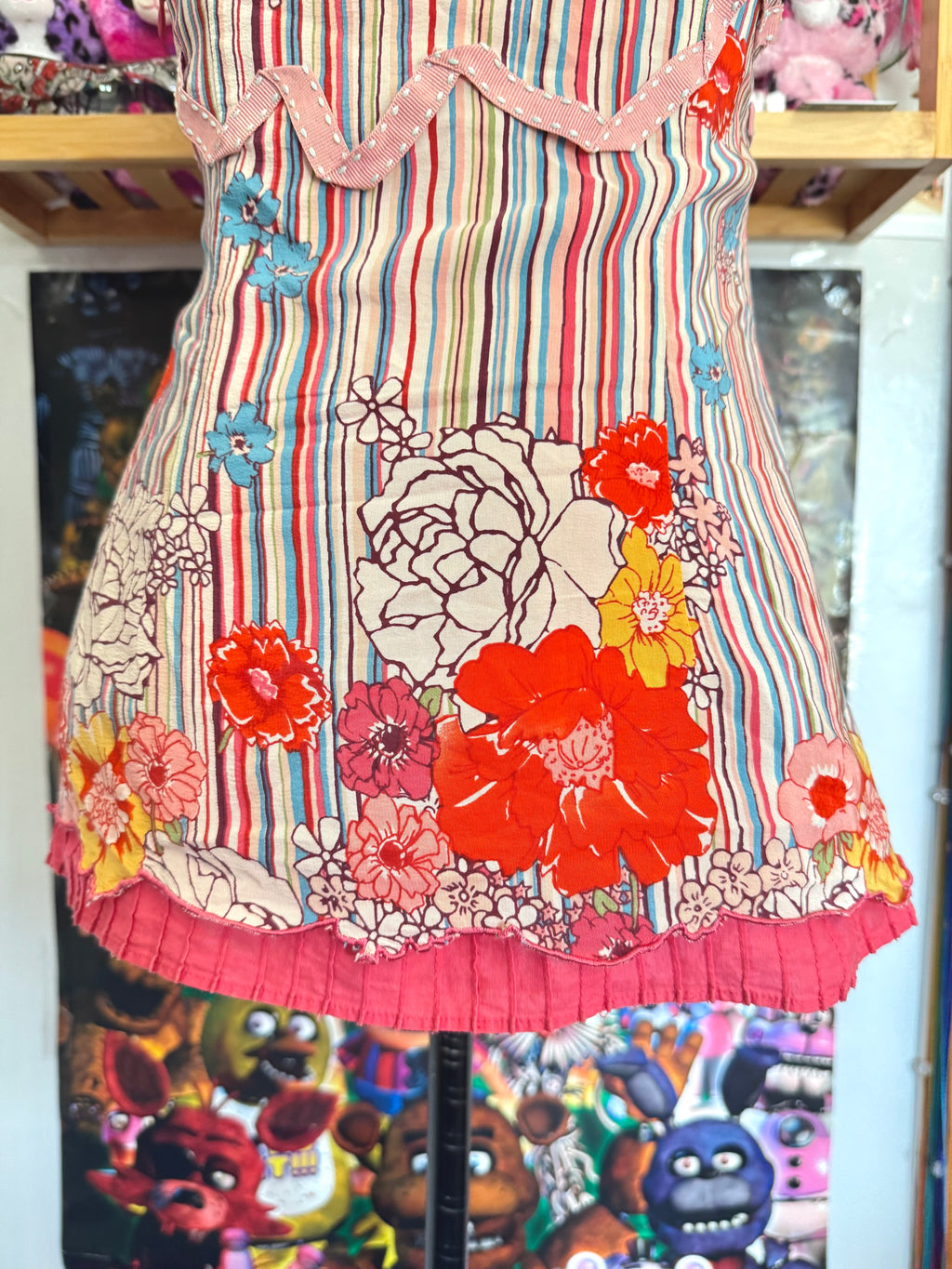 y2k vintage 2005 Karen Millen silk floral print striped fitted cami top