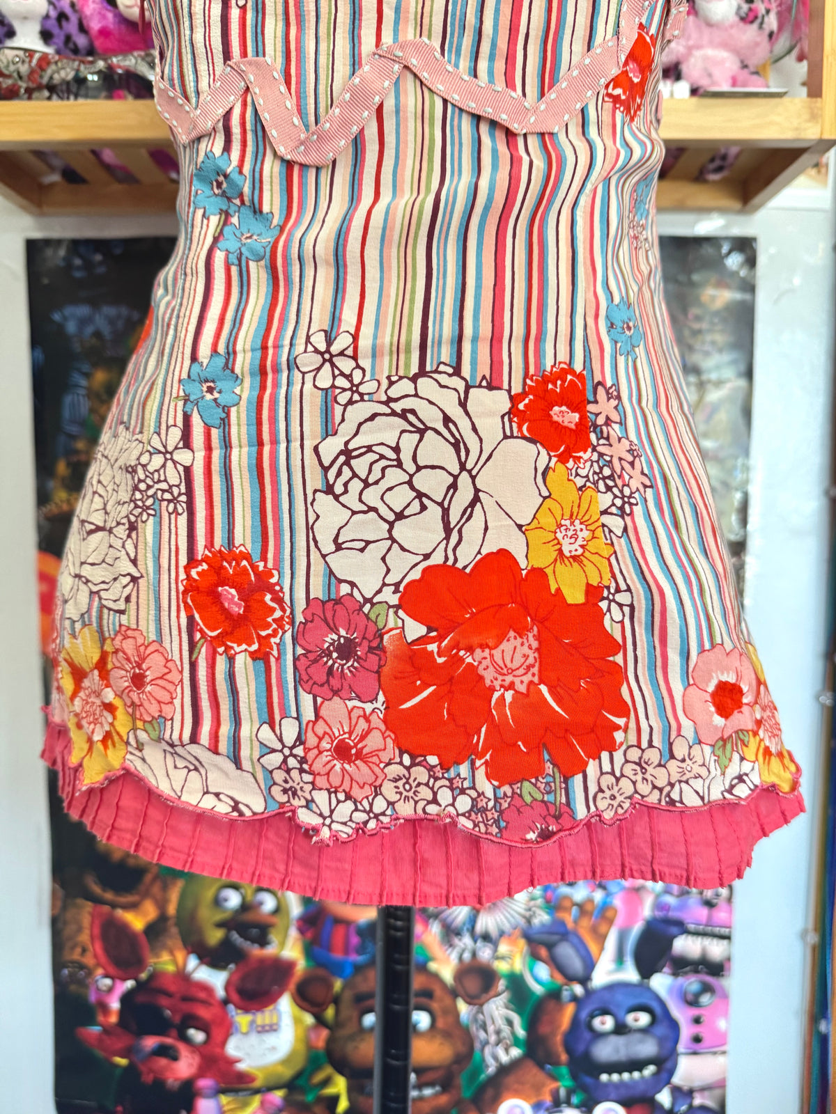 y2k vintage 2005 Karen Millen silk floral print striped fitted cami top