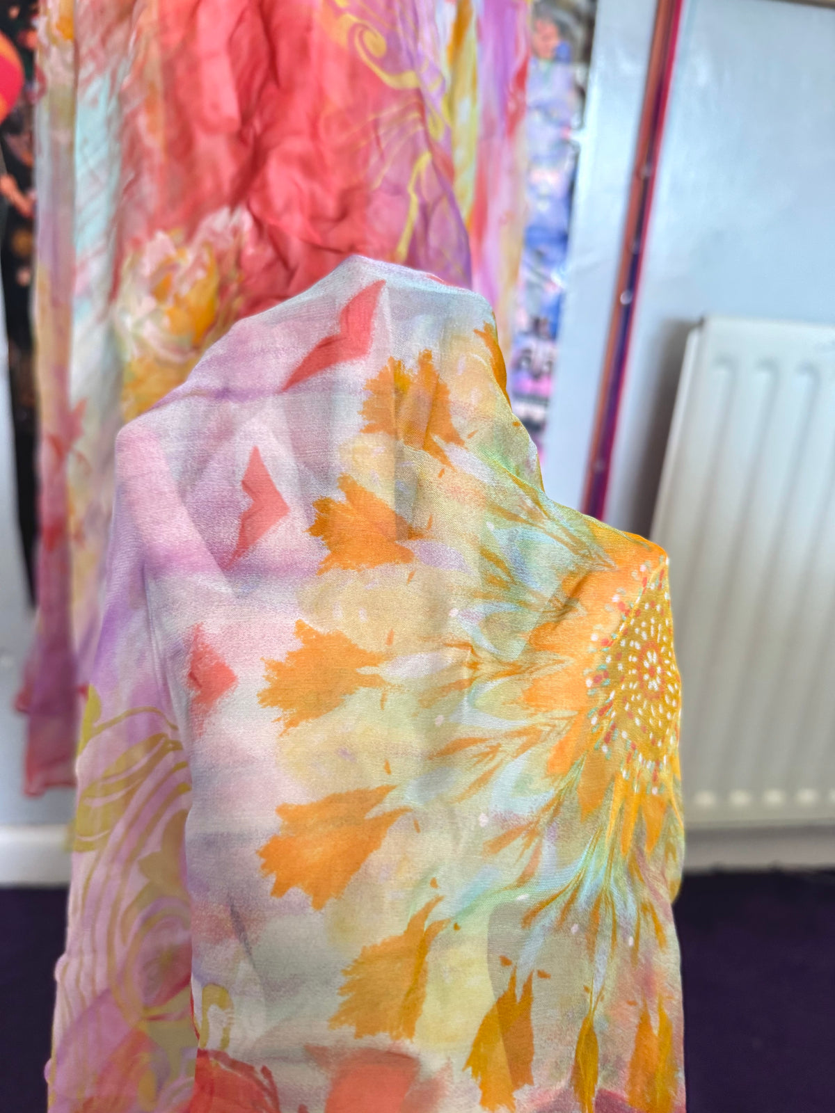 y2k vintage silk summer multicolour maxi dress with matching cardigan zara larsson