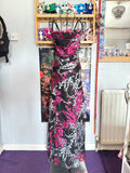 y2k vintage silk blend fitted cowl neck criss-cross back maxi dress formal occasion wear