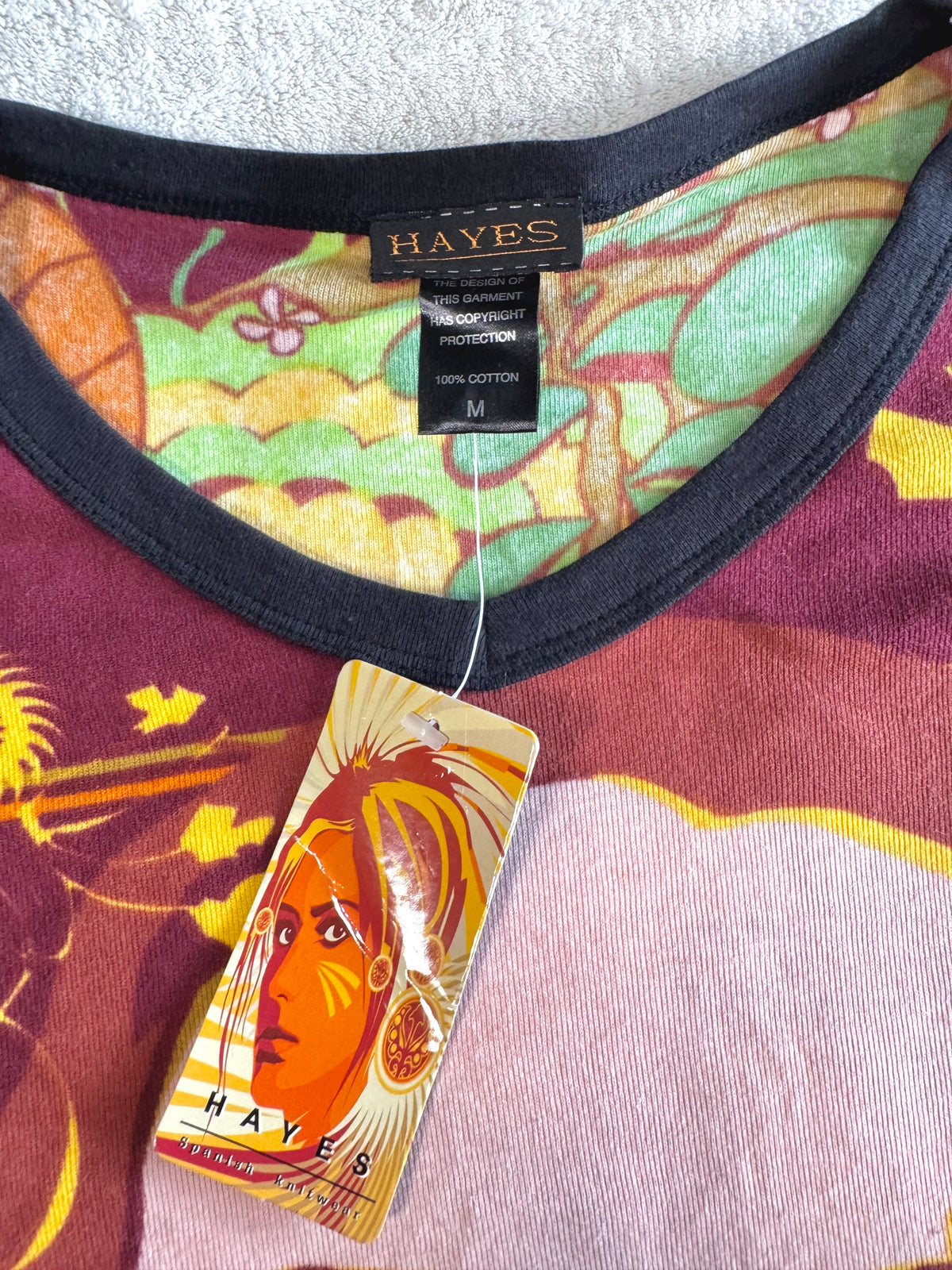 y2k vintage graphic flared sleeve deadstock hayes top