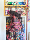y2k vintage paisley print dragonfruit asymmetrical hem cami top