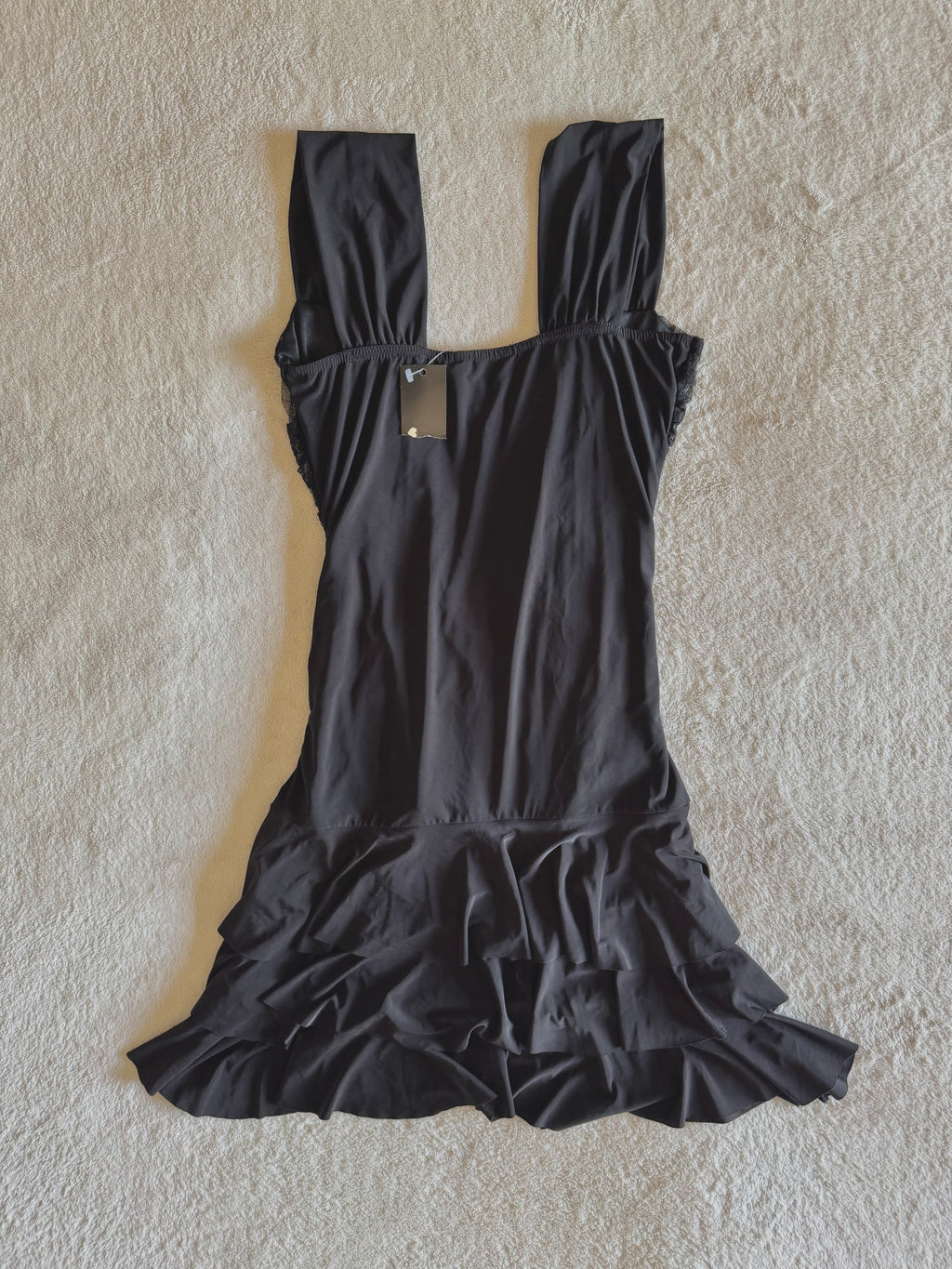 y2k vintage BNWT deadstock fitted ruched lace up ruffle mini dress gothic