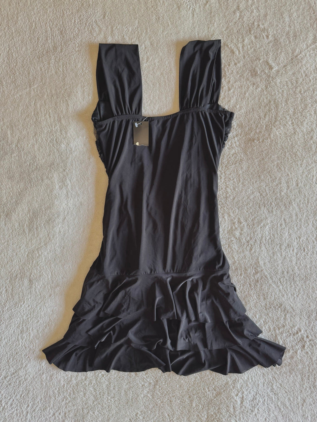 y2k vintage BNWT deadstock fitted ruched lace up ruffle mini dress gothic
