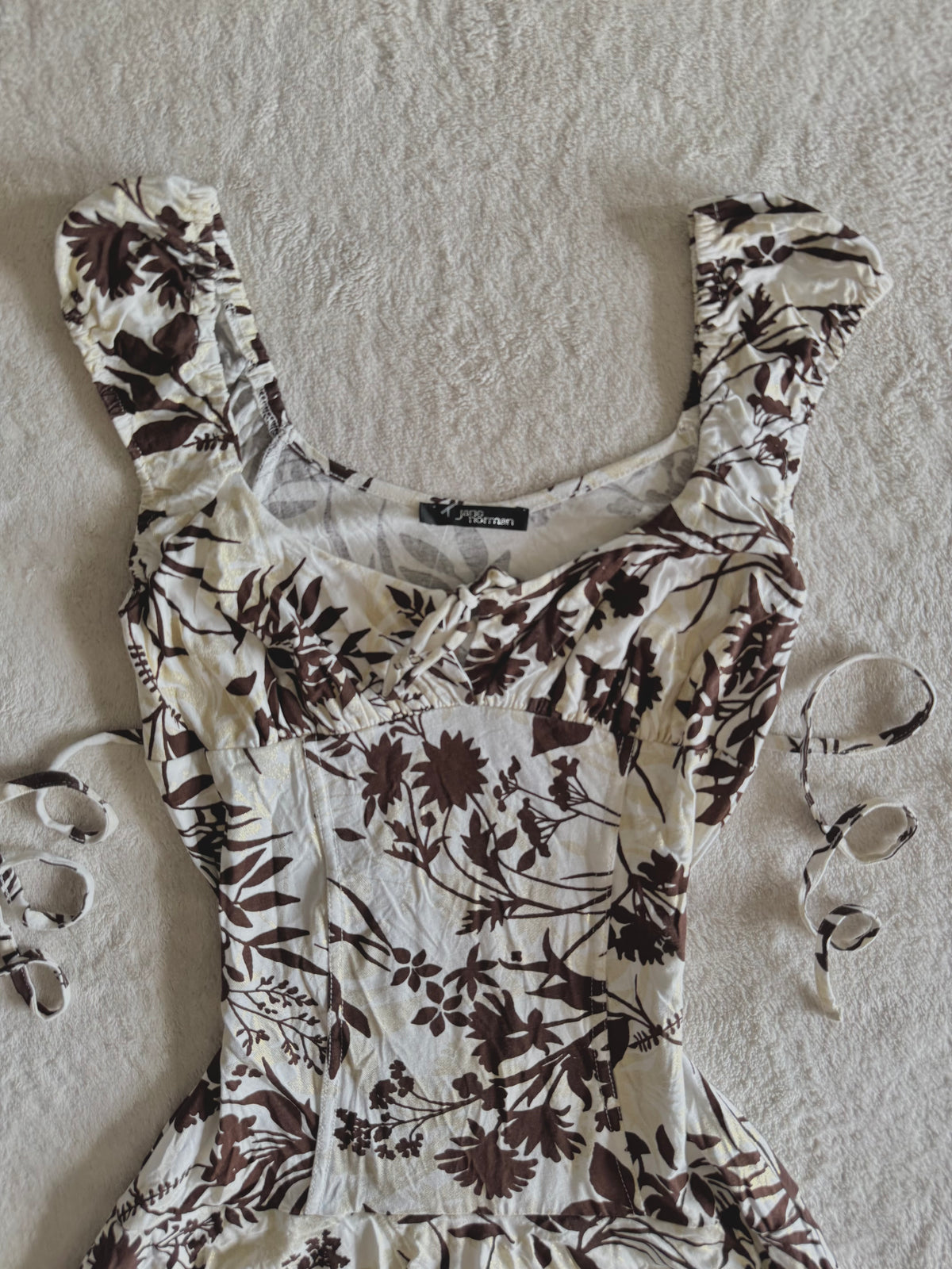 y2k vintage floral print milkmaid ruffle tiered mini dress summer