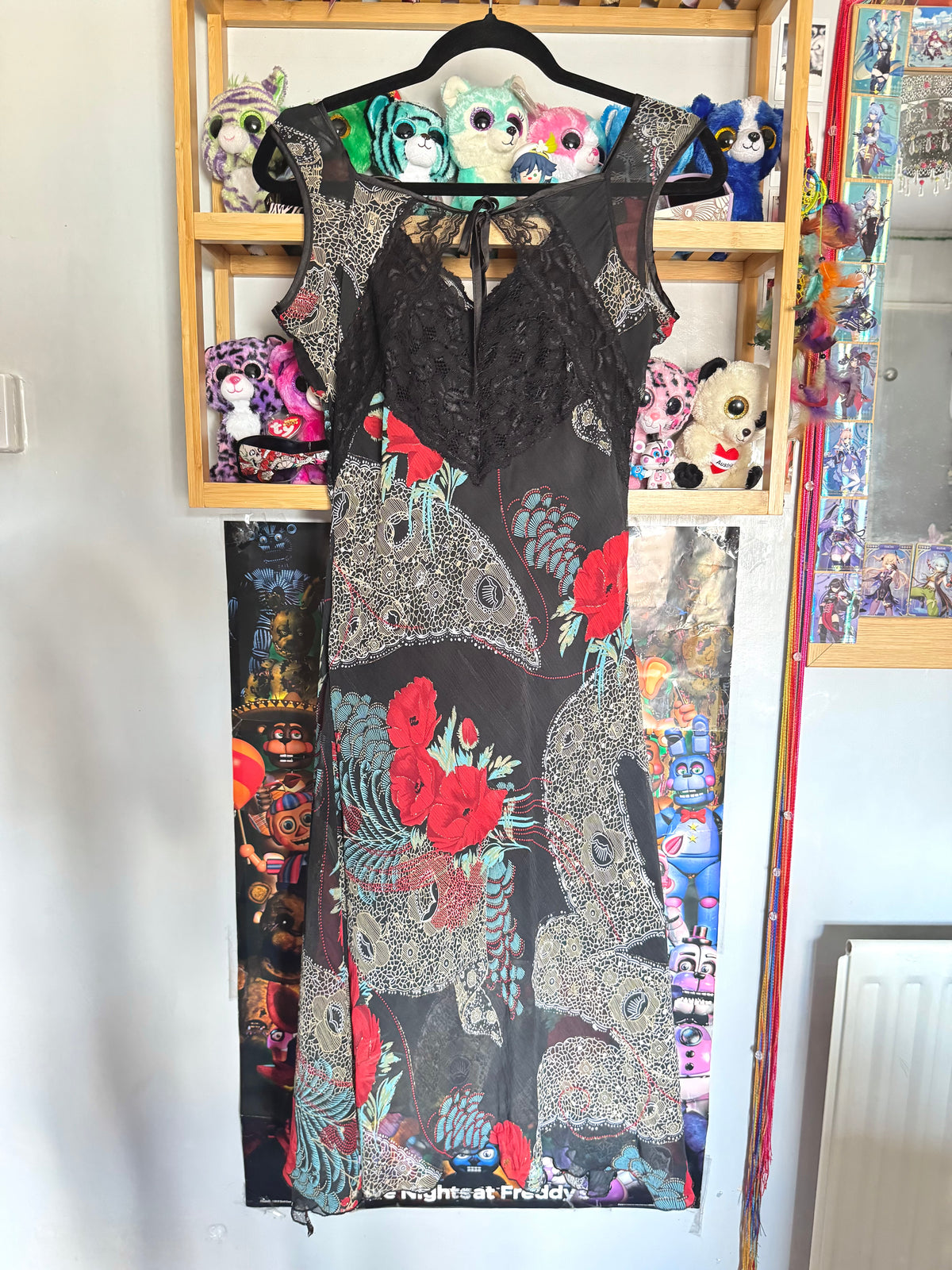 y2k vintage silk blend floral print midi dress