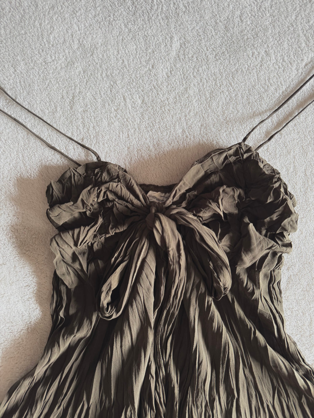y2k vintage khaki forest fairy floaty asymmetrical hem cami top