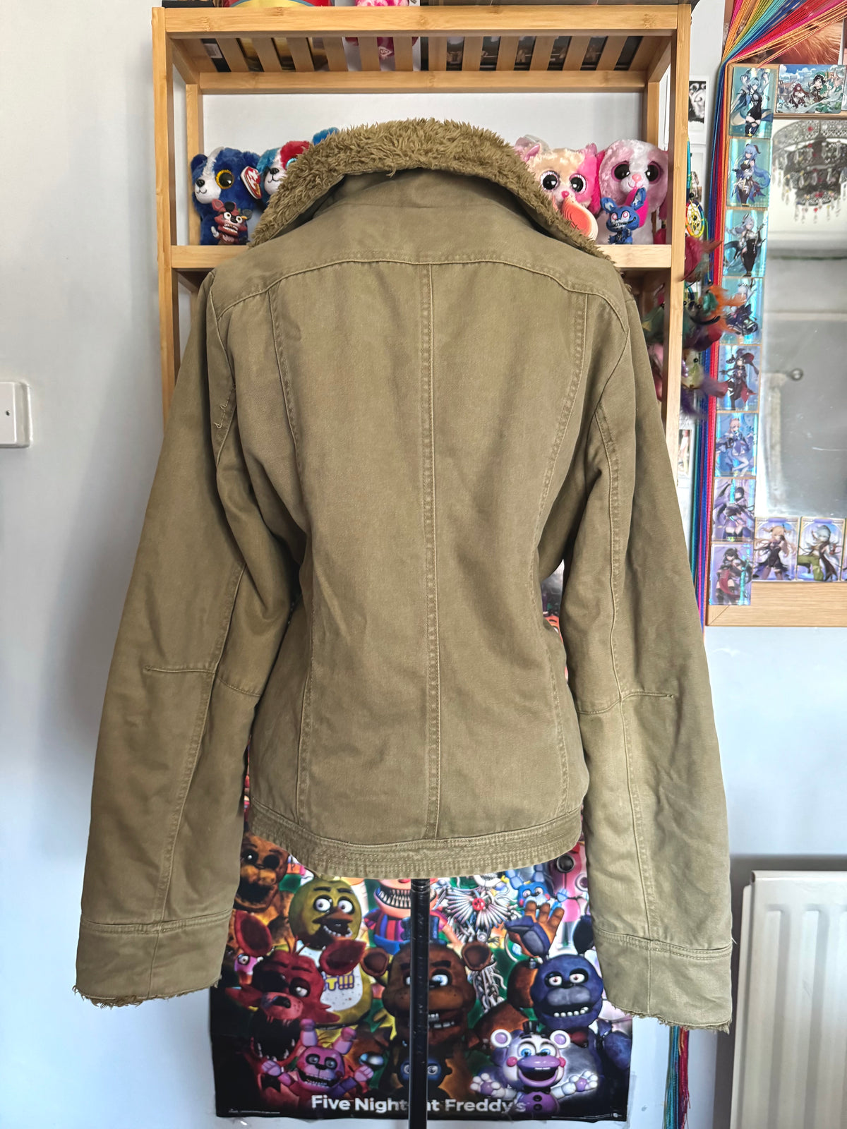 y2k vintage winter thick teddy lined funnel neck jacket cosy