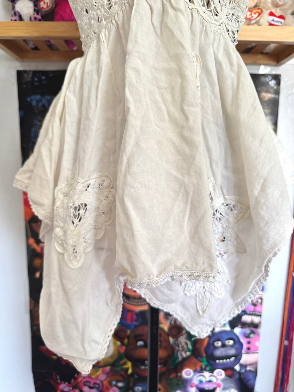 y2k vintage white floaty fairy hem babydoll cami top