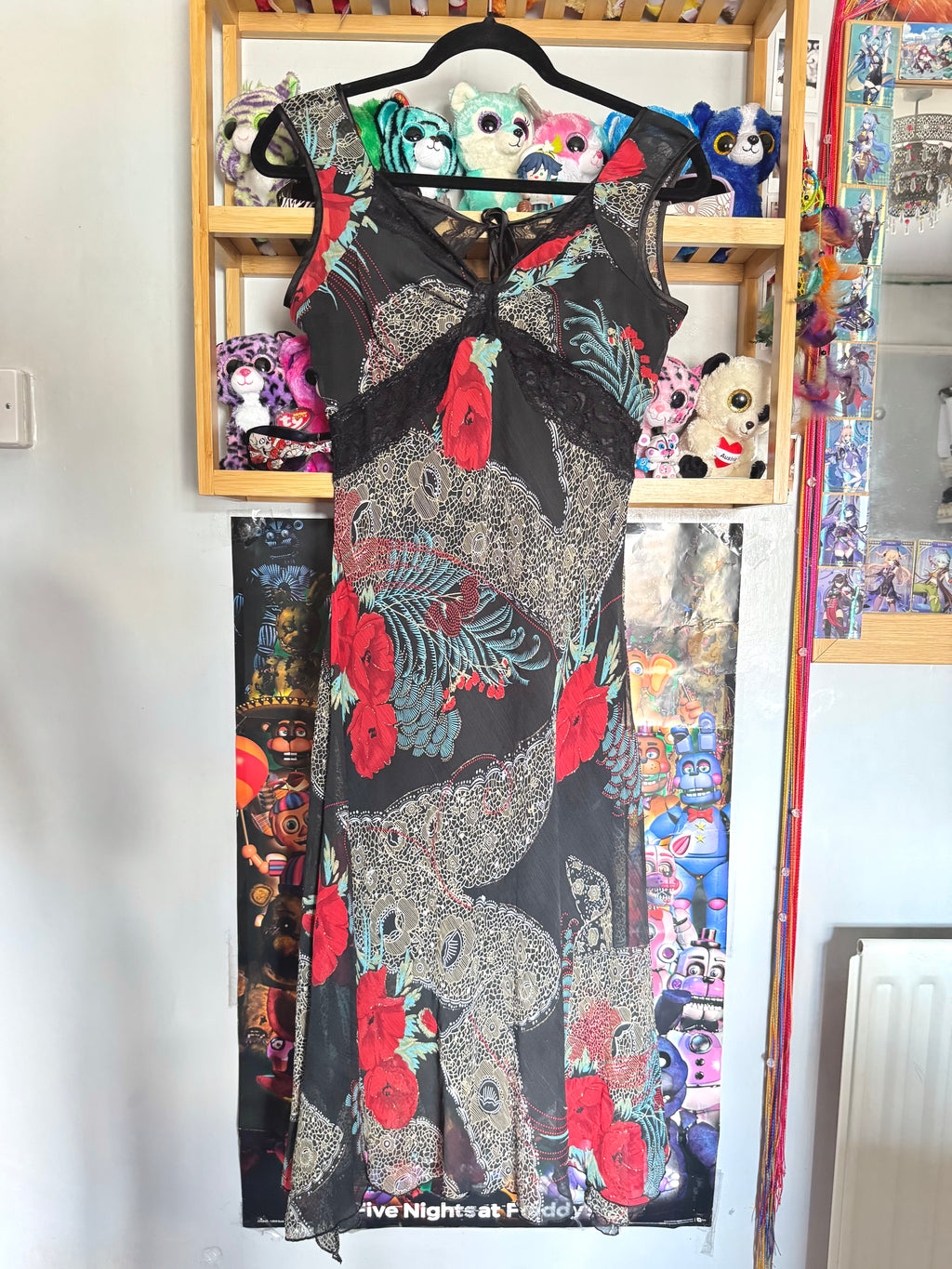 y2k vintage silk blend floral print midi dress