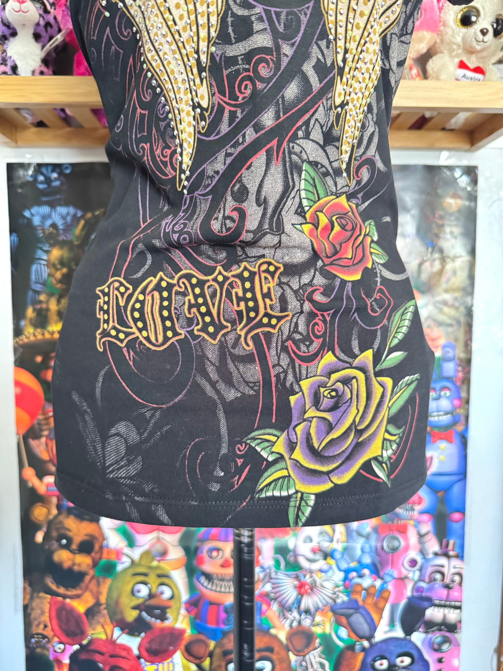 y2k vintage graphic rhinestone embellished baby tee grunge