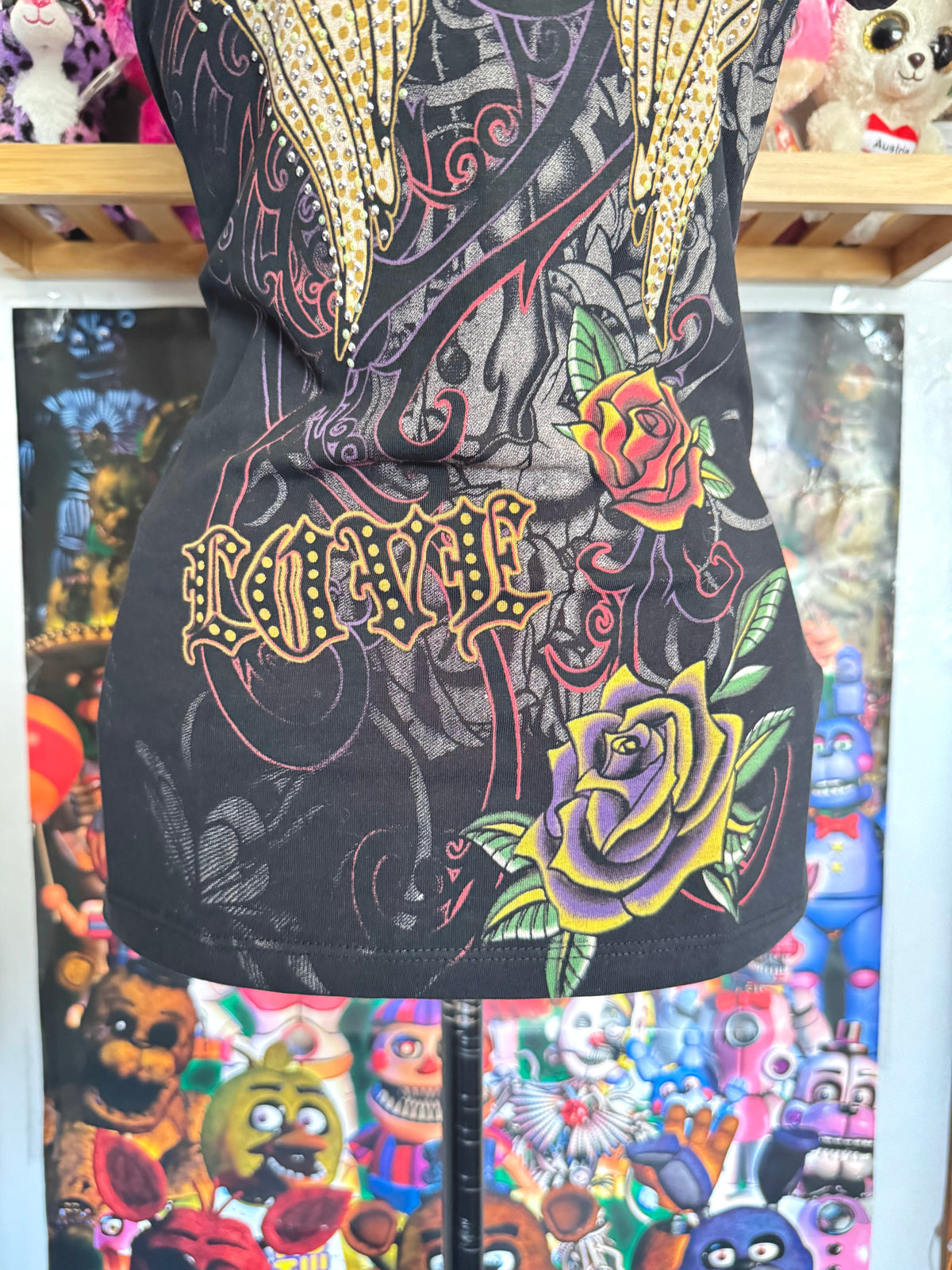 y2k vintage graphic rhinestone embellished baby tee grunge