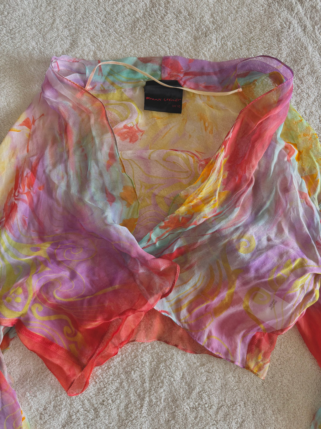 y2k vintage silk summer multicolour maxi dress with matching cardigan zara larsson