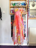 y2k vintage silk summer multicolour maxi dress with matching cardigan zara larsson