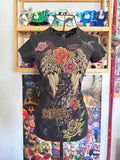 y2k vintage graphic rhinestone embellished baby tee grunge
