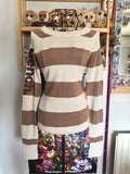 y2k vintage deadstock bnwt striped ribbed knit embroidered long sleeved top