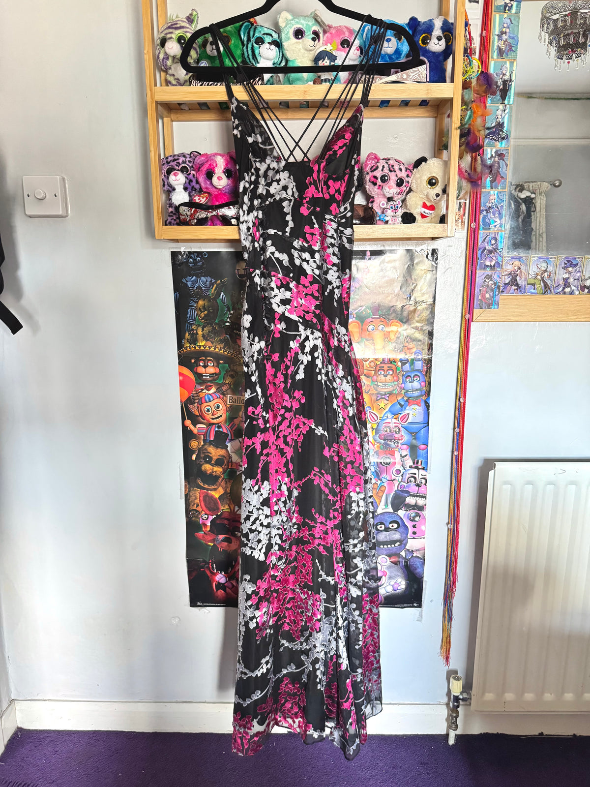 y2k vintage silk blend fitted cowl neck criss-cross back maxi dress formal occasion wear