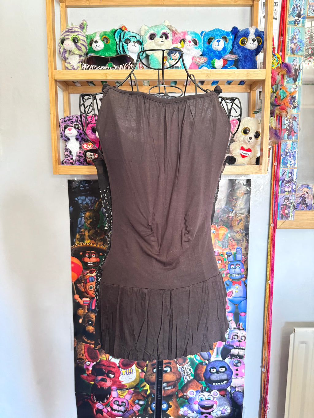 y2k vintage layered vest top with dragonfly jewels embellished and lettuce hem