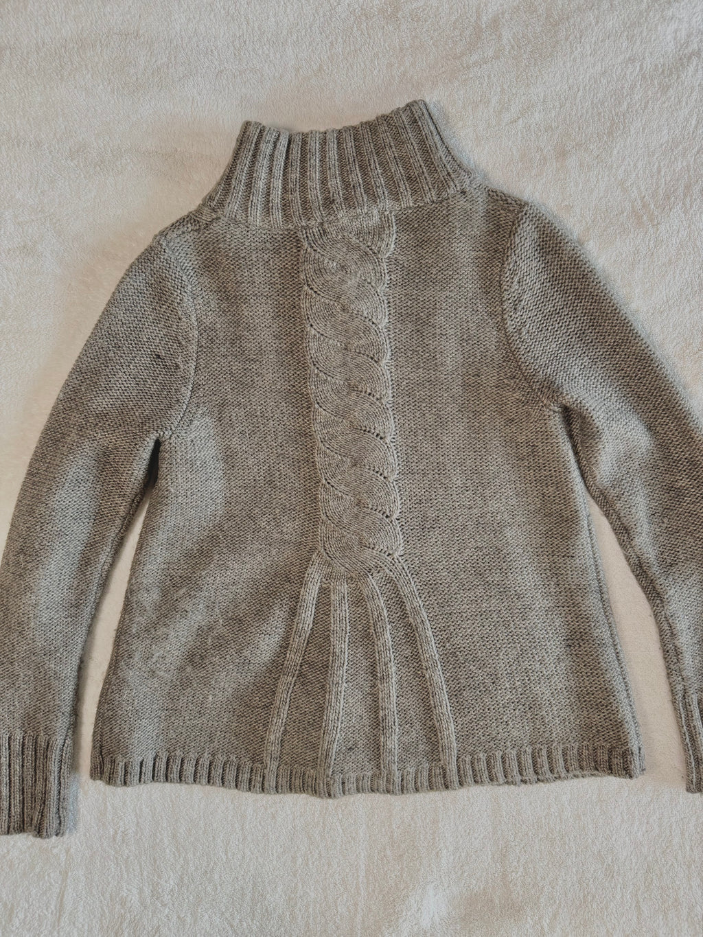 y2k vintage grey brown babydoll chunky knitted button up cardigan