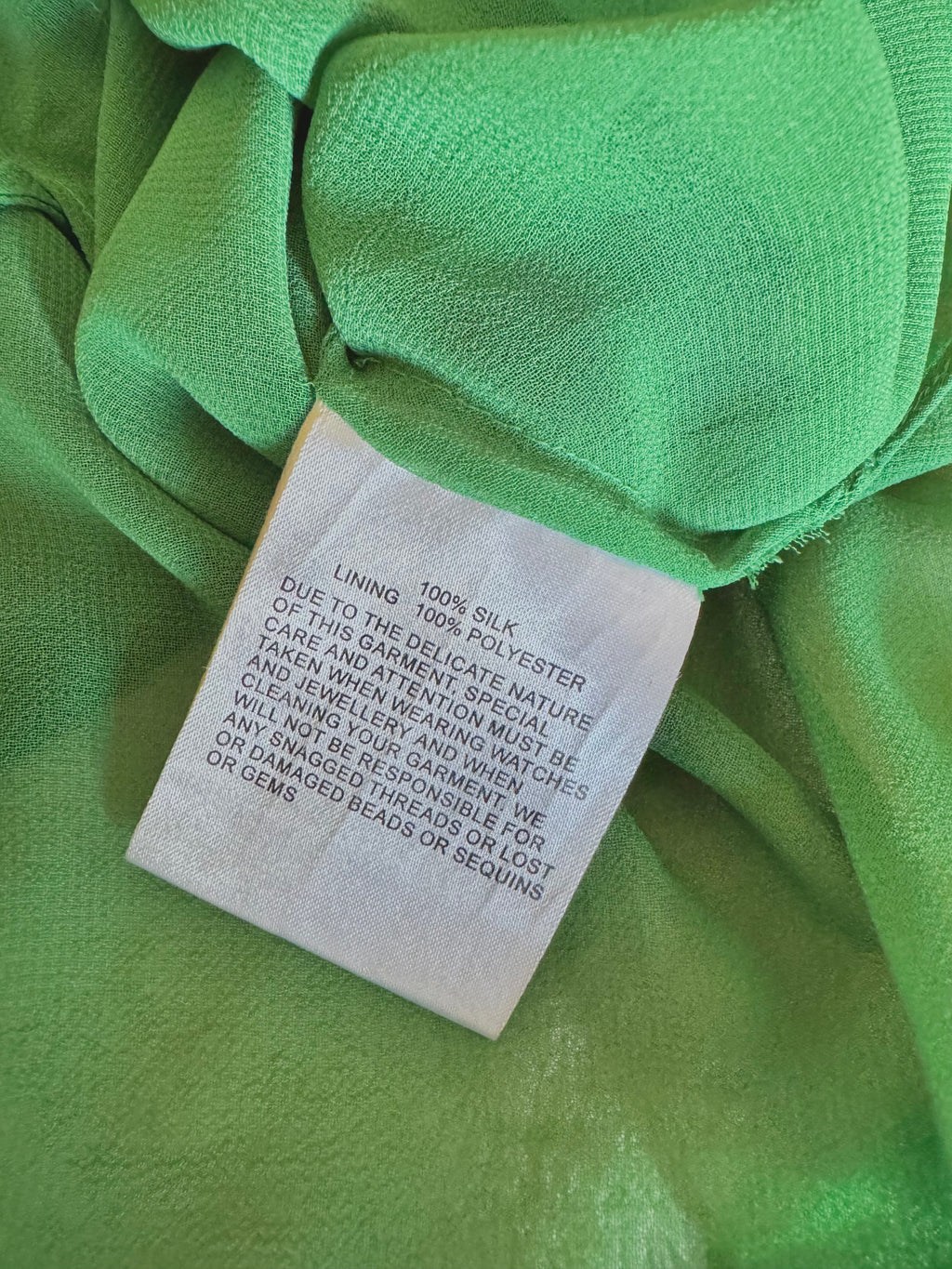 y2k vintage silk green flowy midaxi length dress with multicoloured embroidered details