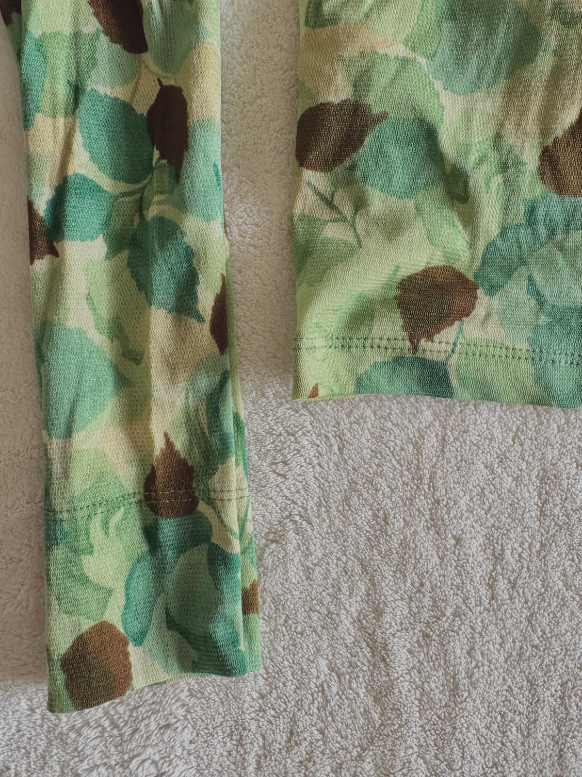y2k vintage sheer mesh button up top with leaf print