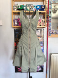 y2k vintage khaki green cargo utility mini dress streetwear grunge summer
